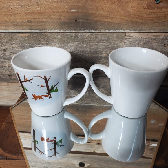 Set of Two Designpac Coffee Mugs - Girl and Fox - Winter Scene - Hot Cocoa - Picture 3 of 6